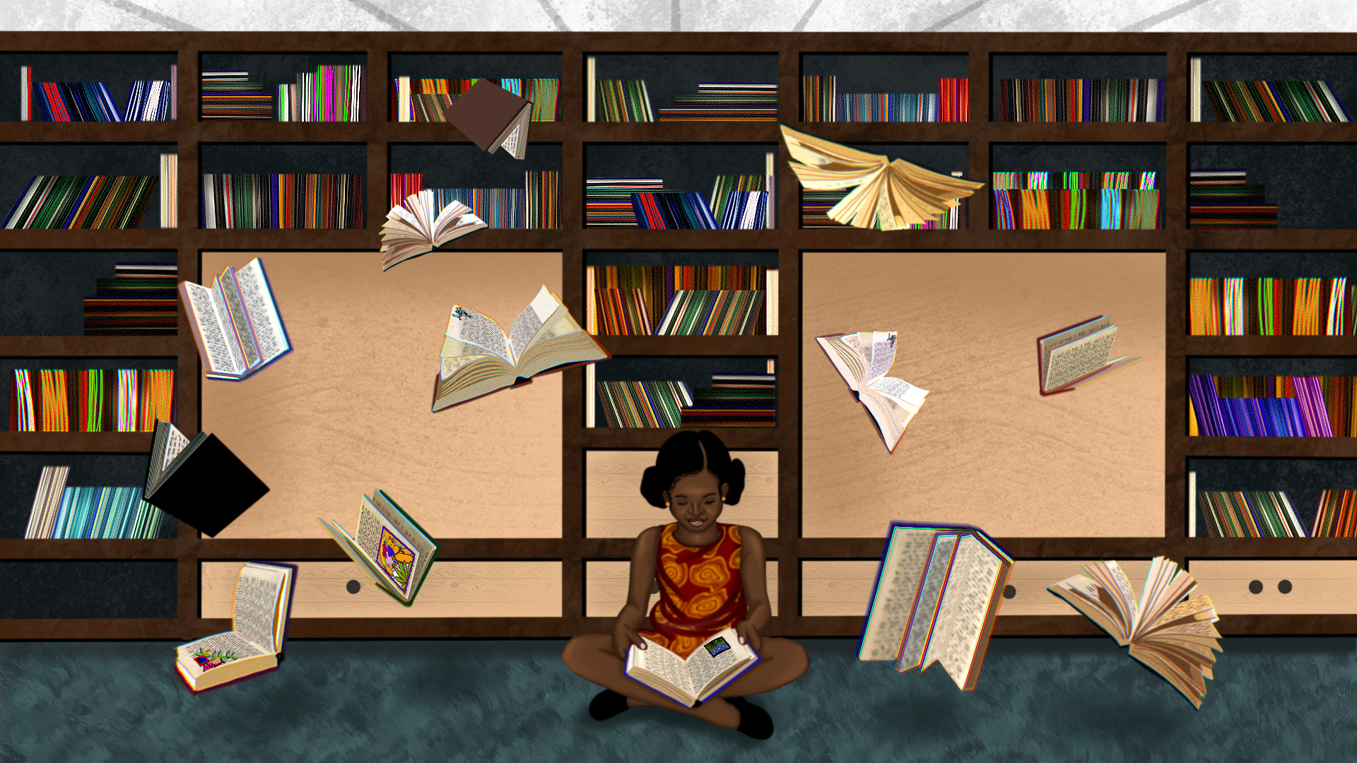 Family reading together