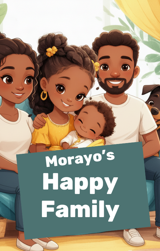 Children's book cover Morayo's Happy Family